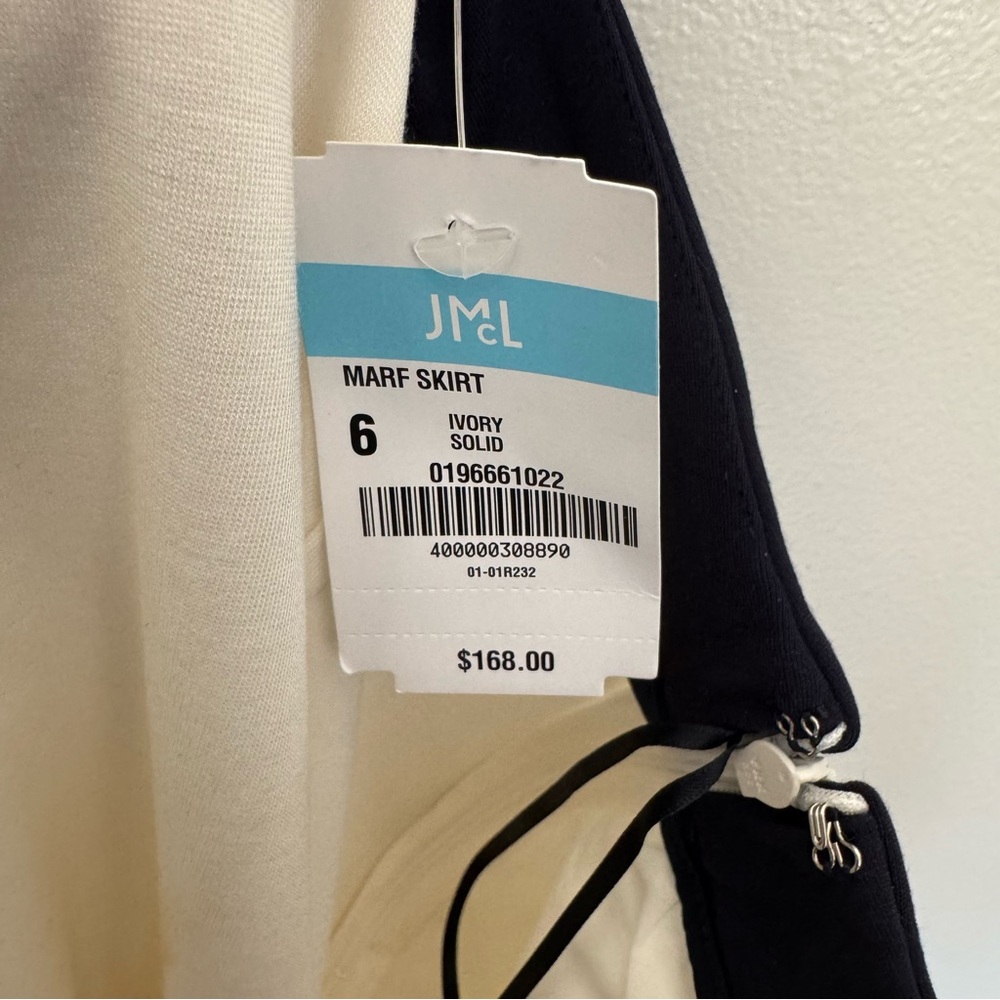 J. McLaughlin Marf Skirt Navy Blue & White - Picture 6 of 6
